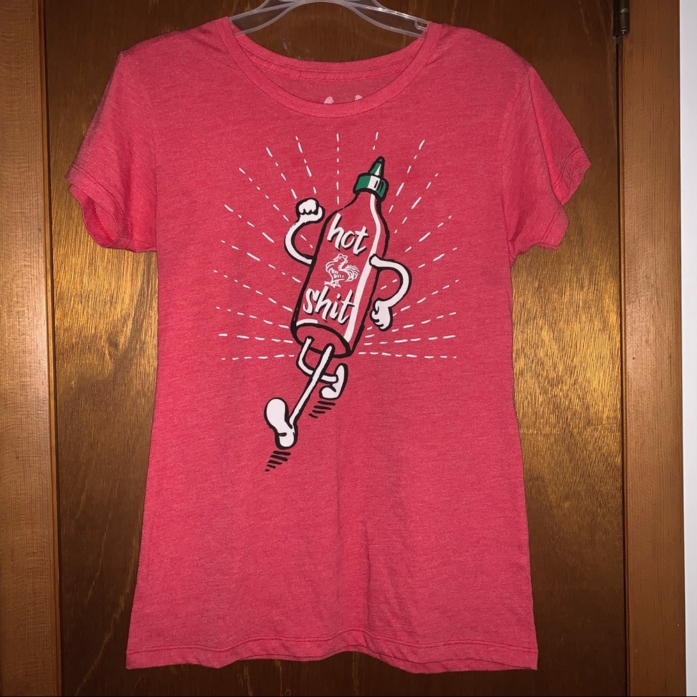 Women’s S HEADLINE SHIRTS Heathered Red Hot Shit Pepper Sauce Running Bottle Tee